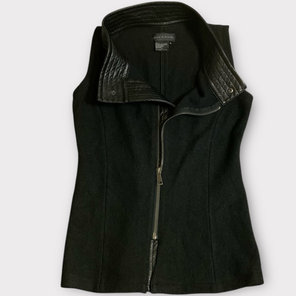 Live A Little Black Wool Retro Vest Size Medium #220